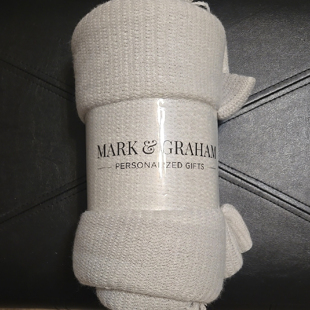 Mark & Graham Soft Gray Knit Blanket